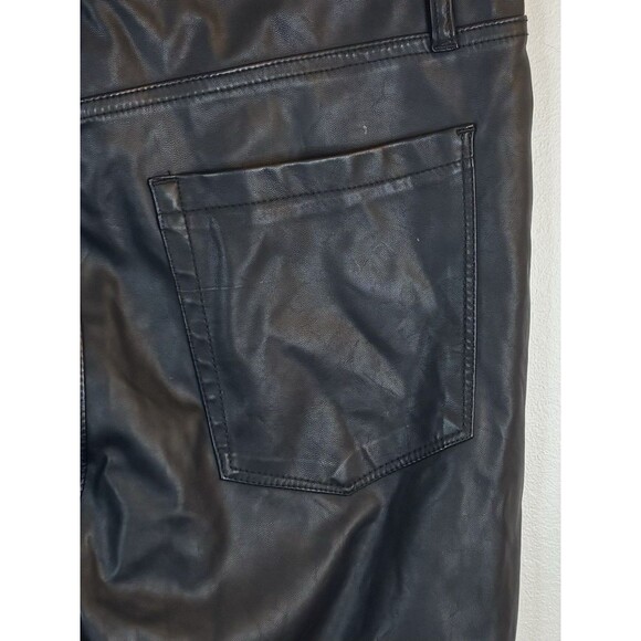 BLANK NYC Waverly Black Faux Leather Pants Women 31 High Rise Flare Pockets NEW - Picture 8 of 15
